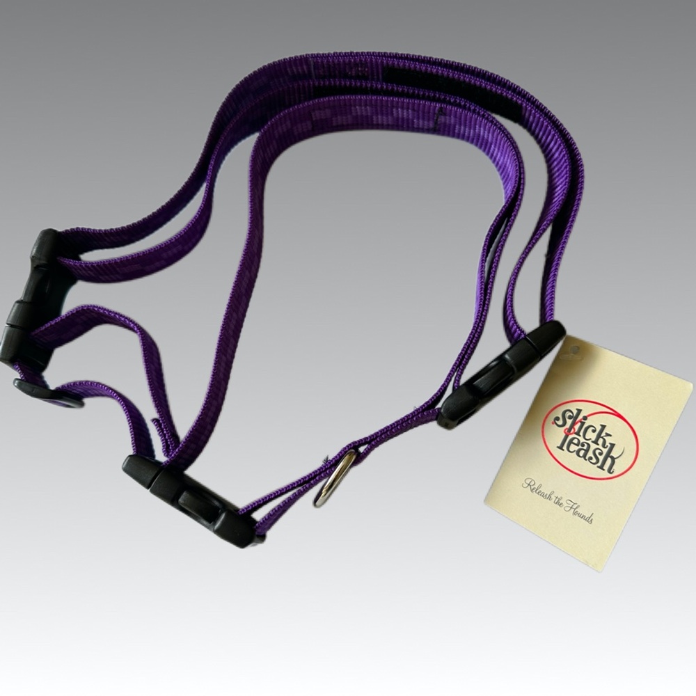 SLICK LEASH Dog Collar Leash all-in-one Purple Large NWT Releash the Hounds